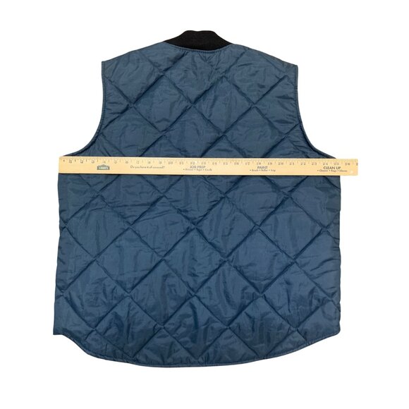 VTG Big Smith Mens Quilted Work Vest Navy Blue Size XL Outdoors Metrosexual - Picture 8 of 9